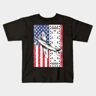 US Flag Pilot/Aviation Airforce Gift Kids T-Shirt